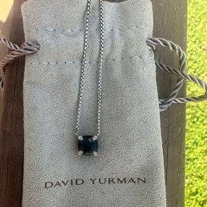 David Yurman Chatelaine black onyx necklace with pave diamonds